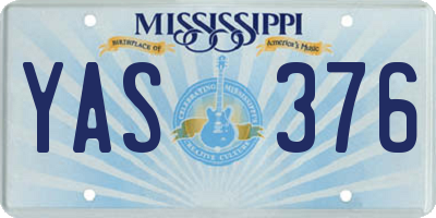 MS license plate YAS376