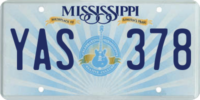 MS license plate YAS378