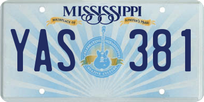MS license plate YAS381