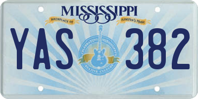 MS license plate YAS382