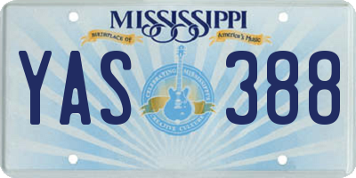 MS license plate YAS388