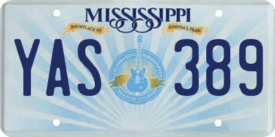 MS license plate YAS389