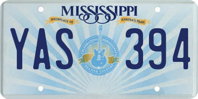 MS license plate YAS394