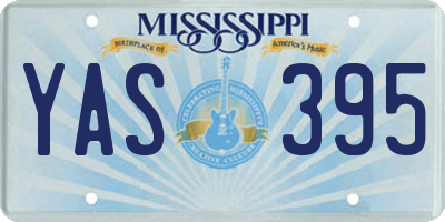 MS license plate YAS395