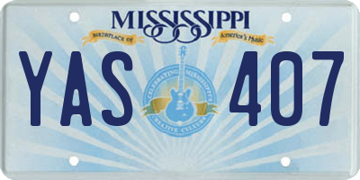 MS license plate YAS407