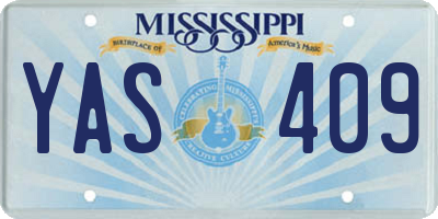 MS license plate YAS409