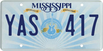 MS license plate YAS417