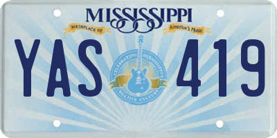 MS license plate YAS419