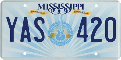 MS license plate YAS420