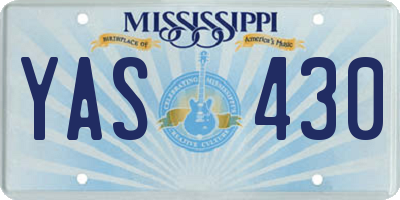MS license plate YAS430