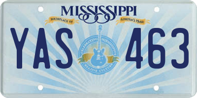 MS license plate YAS463