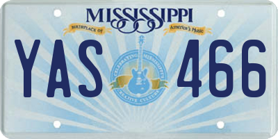 MS license plate YAS466