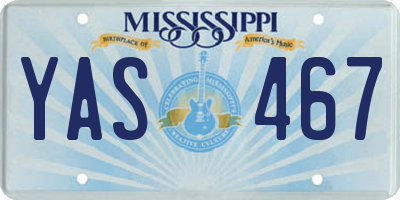 MS license plate YAS467
