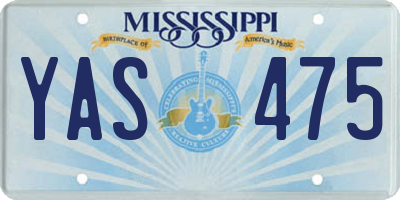 MS license plate YAS475