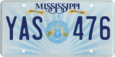 MS license plate YAS476