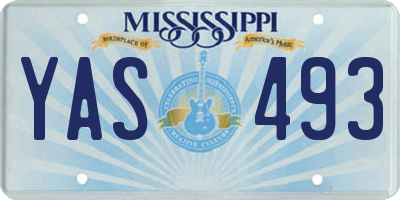 MS license plate YAS493