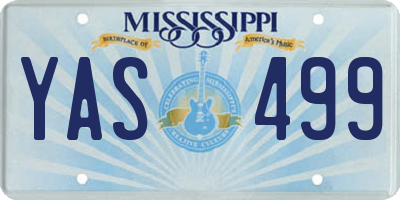 MS license plate YAS499