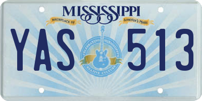 MS license plate YAS513