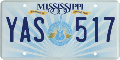 MS license plate YAS517
