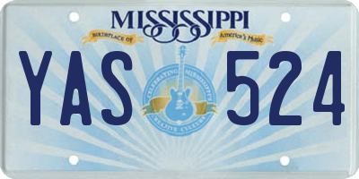 MS license plate YAS524