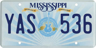 MS license plate YAS536