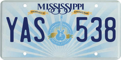 MS license plate YAS538