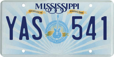 MS license plate YAS541