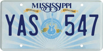 MS license plate YAS547