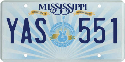 MS license plate YAS551