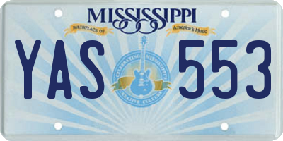 MS license plate YAS553