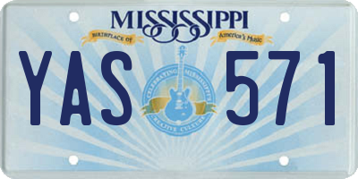 MS license plate YAS571
