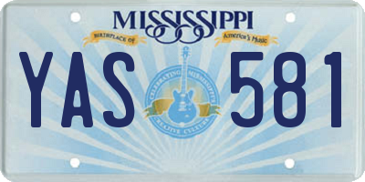 MS license plate YAS581
