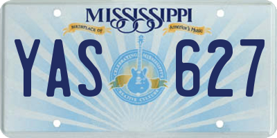 MS license plate YAS627