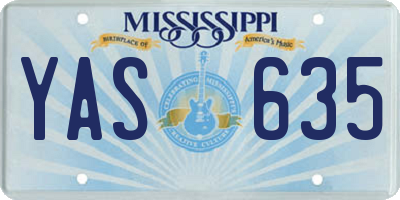 MS license plate YAS635