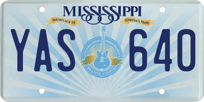 MS license plate YAS640
