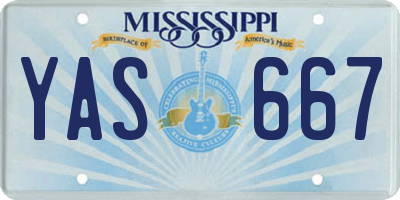 MS license plate YAS667