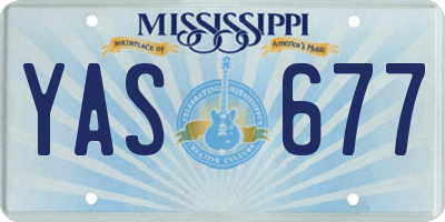 MS license plate YAS677