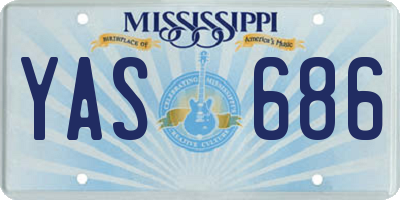 MS license plate YAS686