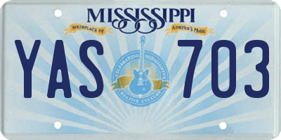 MS license plate YAS703