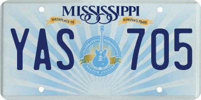 MS license plate YAS705