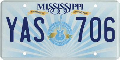 MS license plate YAS706