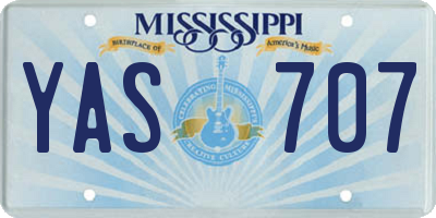 MS license plate YAS707