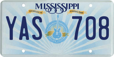 MS license plate YAS708