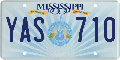 MS license plate YAS710