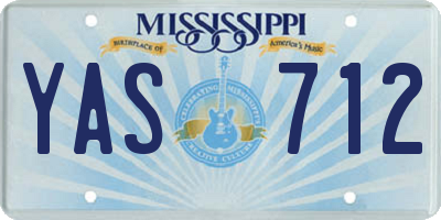 MS license plate YAS712