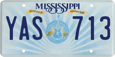 MS license plate YAS713