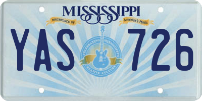 MS license plate YAS726