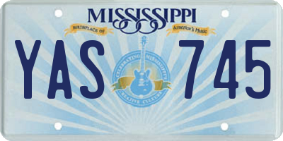 MS license plate YAS745