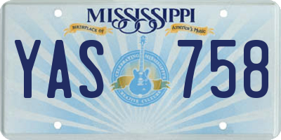 MS license plate YAS758
