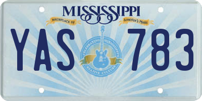 MS license plate YAS783